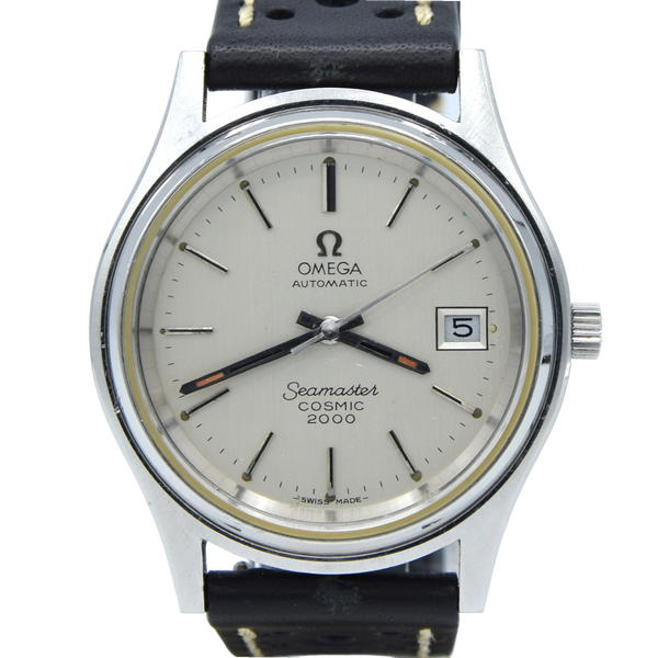 1979 Omega Large 38mm Seamaster Cosmic 2000 Automatic Date Model 166.128 with Silvered Dial