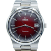 1975 Omega Genève Automatic Date Stainless Steel  bracelet watch Model 166.0173 with Original 'Fume Red' Dial