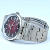 1975 Omega Genève Automatic Date Stainless Steel  bracelet watch Model 166.0173 with Original 'Fume Red' Dial