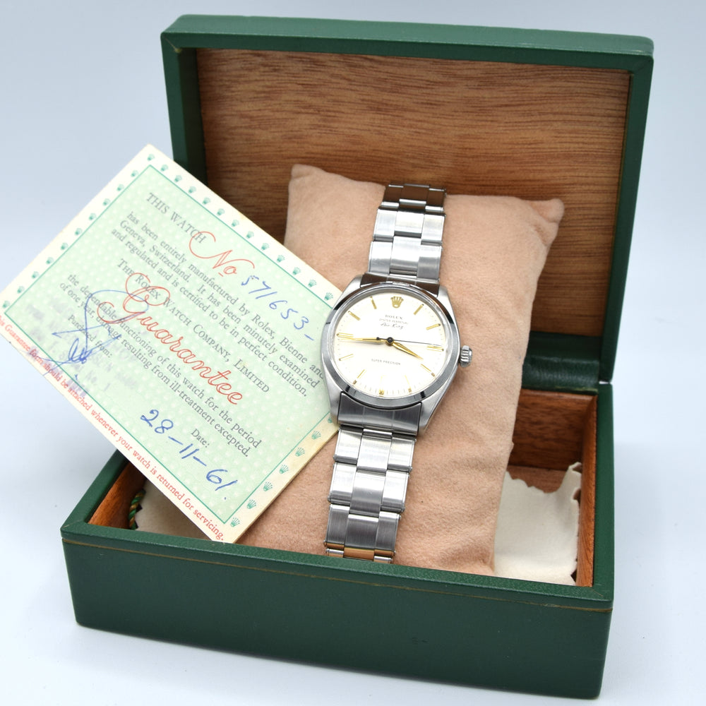 1961 Rolex Oyster Perpetual Air King Super Precision with box and papers Steel Model 5500