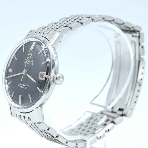 1965 Omega Automatic Seamaster De Ville date Full set  Model 166.020 in Stainless -  Box and Papers receipt