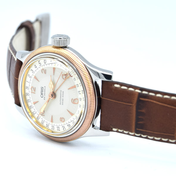1990s Oris Big Crown Pointer Date Automatic Wristwatch Model 7463B in 36mm Stainless Steel/Gold Case