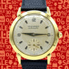 1950 Movado Bumper Automatic 'Calatrava' in Solid 18ct Gold with Box and 18ct Gold Buckle