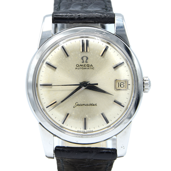 1962 Omega Seamaster Classic Automatic steel Wristwatch Model 14762 with rarer onxy batons