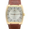 1968 Omega De Ville Unusual solid 18k Gold Tonneau Wristwatch Model 111.084 with sunbeam dial