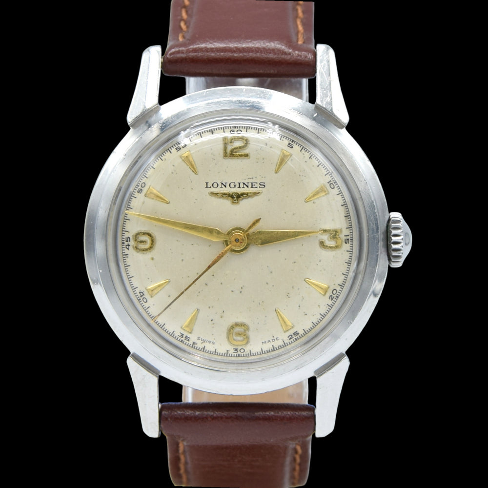 1951 Longines Manual Wind Wristwatch Model 6244 with Gorgeous Original Dial Cal 23zs