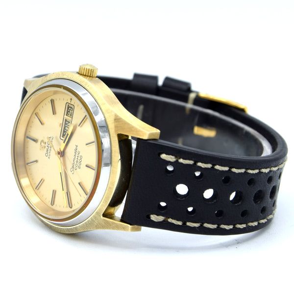 1974 Omega Rare Large Gold & steel Cosmic 2000 Automatic Day/Date Champagne Model 166.129