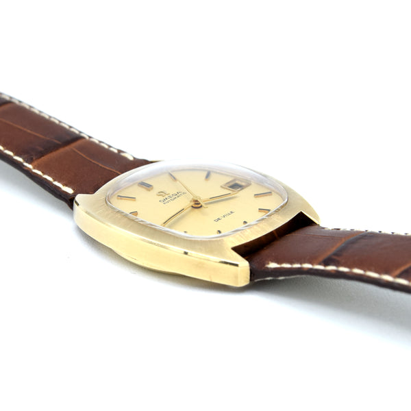 1969 Rare Omega Tonneau De Ville automatic Dress Watch in Solid 9ct Gold English Case Model 1625045
