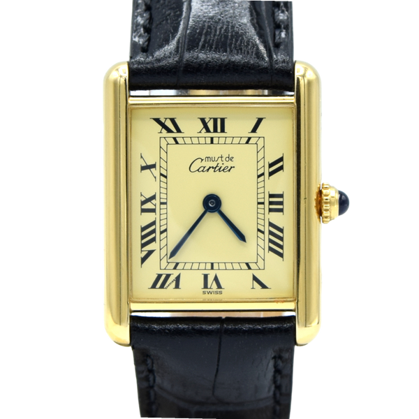 1998 Classic Cartier Quartz Tank with 'Lemon' Roman Numeral Dial with full box and papers