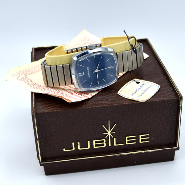 1970s Retro NOS Jubilee Swiss Wristwatch with Box, papers and swing-tag Unused Longines-witthauer