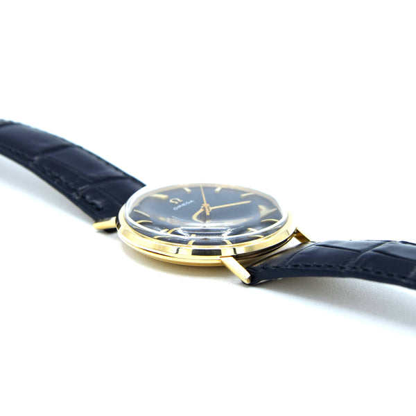 1969 Omega Geneve 9ct Gold All Original stunning black dial Wristwatch Model 131.5016