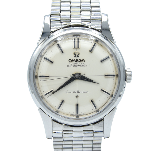 1959 Omega Constellation with Stunning Cross-Hair onyx Model 14381 on brick link Bracelet