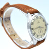 1945 Omega Bumper Automatic Wristwatch with Perfect Patina Dial and Arabic Numerals Model 2374 in Stainless Steel