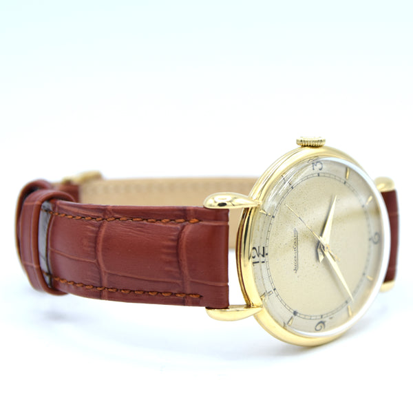 1948 Jaeger-LeCoultre Solid 18ct Gold Dress Watch with Original Patina Dial & Teardrop Lugs