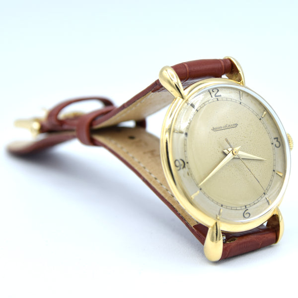 1948 Jaeger-LeCoultre Solid 18ct Gold Dress Watch with Original Patina Dial & Teardrop Lugs