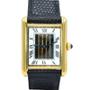 1990s Cartier Tank with Rare Tri-Colour Dial Variation in Vermeil 925 Sterling Silver Gilt