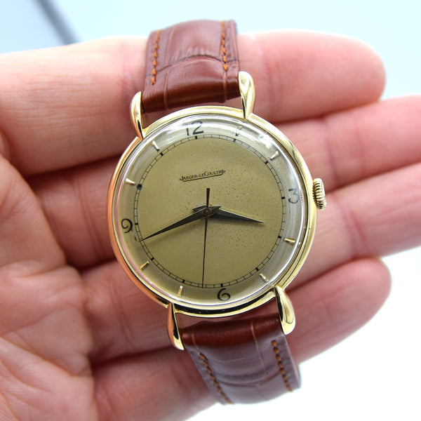 1948 Jaeger-LeCoultre Solid 18ct Gold Dress Watch with Original Patina Dial & Teardrop Lugs