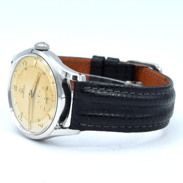 1952 Omega 36mm Model 2639 in a Substantial Stainless Steel Screw-Back Case All Original two tone dial