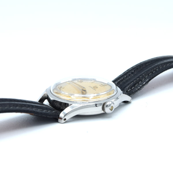 1952 Omega 36mm Model 2639 in a Substantial Stainless Steel Screw-Back Case All Original two tone dial