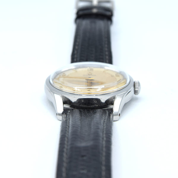 1952 Omega 36mm Model 2639 in a Substantial Stainless Steel Screw-Back Case All Original two tone dial