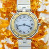 1990s Cartier Santos Ronde classic ladies watch  in Stainless Steel and 18ct Gold with Vendôme lugs