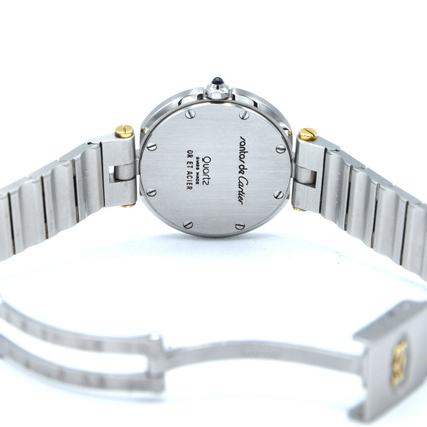 1990s Cartier Santos Ronde classic ladies watch  in Stainless Steel and 18ct Gold with Vendôme lugs