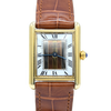 1990s Cartier Must De Tank with Rare "Trinity" Tri-Colour Dial in Vermeil 925 Sterling Silver Gilt with Box