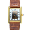1990s Cartier Must De Tank with Rare "Trinity" Tri-Colour Dial in Vermeil 925 Sterling Silver Gilt 