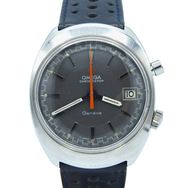 1969 Omega Chronostop Genéve Date Model 146.009 Grey Sloped Dial in Stainless Steel