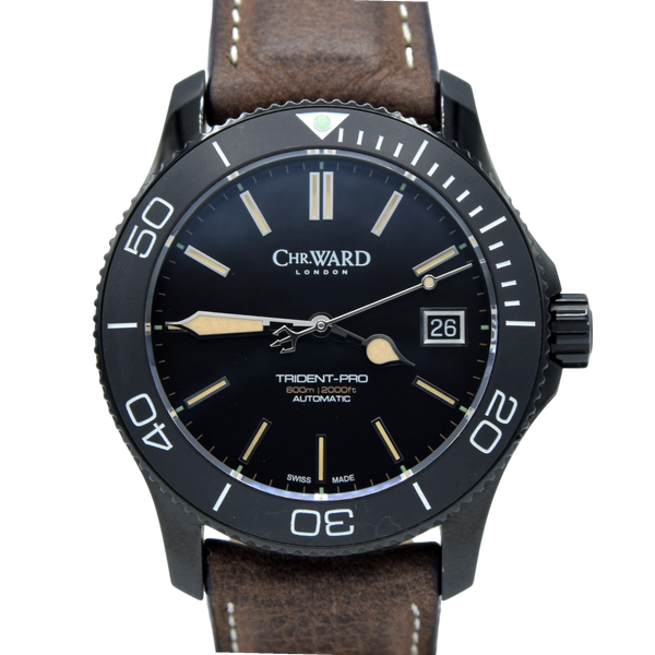 2017 Christopher Ward Discontinued Original C60 Trident Mk.2 PVD Pro 600 box & papers