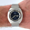 1970s Fortis blue Day Date automatic "Spaceleader" watch in Stainless Steel on Bracelet