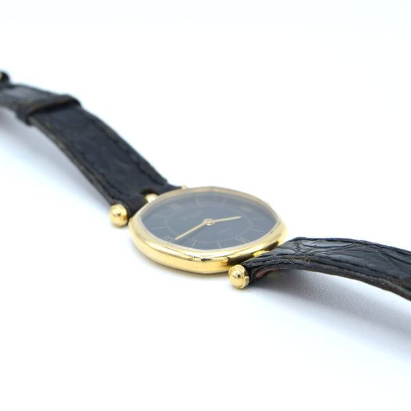 1980s Ladies Van Cleef & Arpels Manual Wind Wristwatch in Solid 18ct Gold Octagonal Case with Articulated Lugs on Original Strap with 18ct Gold Pin Buckle