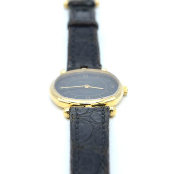 1980s Ladies Van Cleef & Arpels Manual Wind Wristwatch in Solid 18ct Gold Octagonal Case with Articulated Lugs on Original Strap with 18ct Gold Pin Buckle