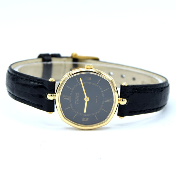 1980s Ladies Van Cleef & Arpels Manual Wind Wristwatch in Solid 18ct Gold Octagonal Case with 18ct Gold Pin Buckle