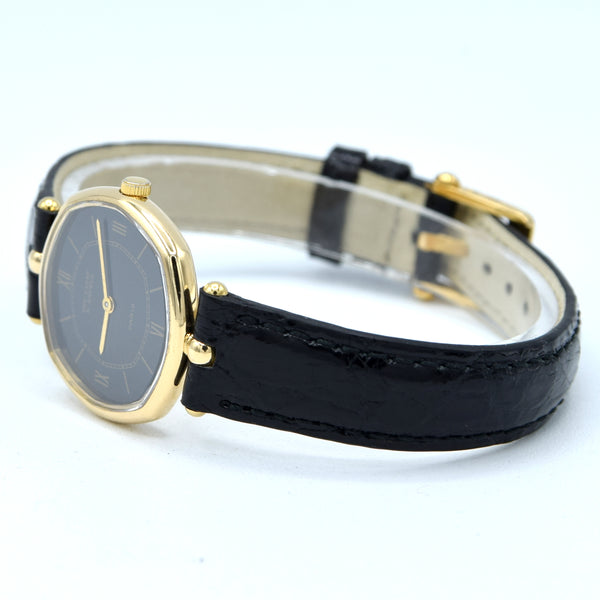 1980s Ladies Van Cleef & Arpels Manual Wind Wristwatch in Solid 18ct Gold Octagonal Case with 18ct Gold Pin Buckle