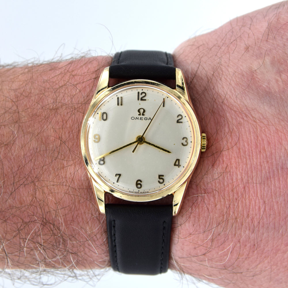 1964 / 1965 Omega full box & papers - Classic Dress Watch in Solid 9ct Gold Case Arabic numerals