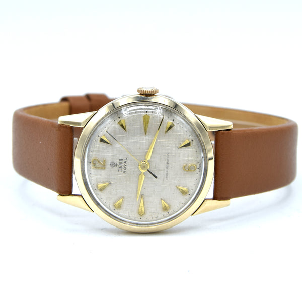 1962 Tudor Royal in solid 9ct Gold Rolex case - stunning Linen Dial 32mm Mechanical