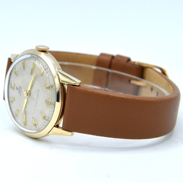 1962 Tudor Royal in solid 9ct Gold Rolex case - stunning Linen Dial 32mm Mechanical