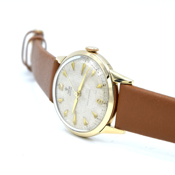 1962 Tudor Royal in solid 9ct Gold Rolex case - stunning Linen Dial 32mm Mechanical