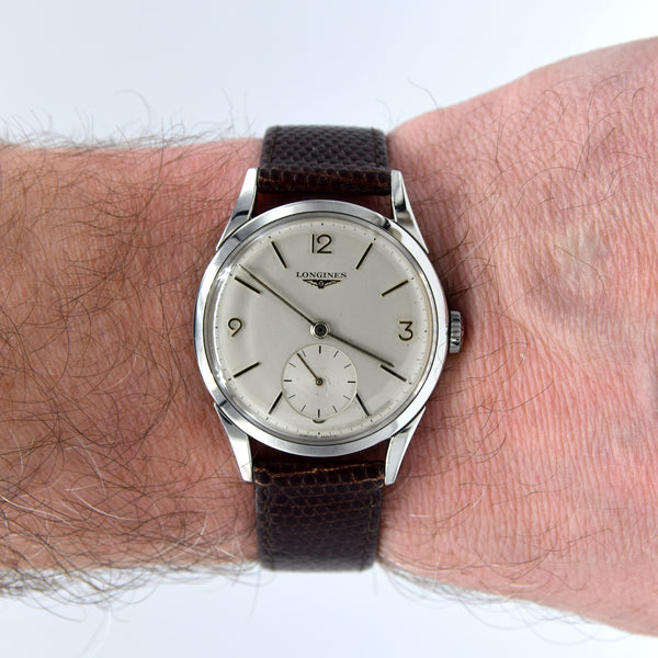 1959 Longines classic Dress Watch with Mixed line and Arabic Numerals Model 6666 with Archive extract