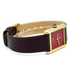 1970s Cartier Tank Mechanical with Laquer 'Ox Blood' Burgundy Dial in 925 case + Buckle & Box