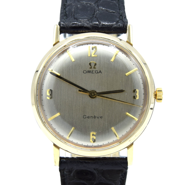 1967/68 Omega Geneve Watch in Solid 9ct Gold English Case Model 131/25016 Buckle + Box