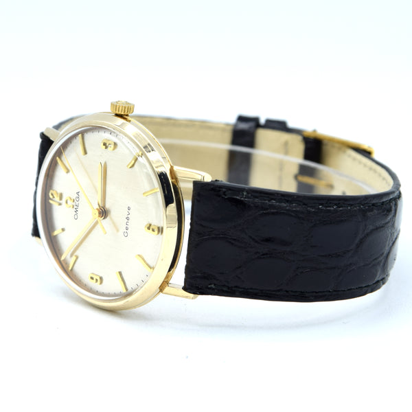 1967/68 Omega Geneve Watch in Solid 9ct Gold English Case Model 131/25016 Buckle + Box