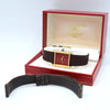 1970s Cartier Tank Mechanical with Laquer 'Ox Blood' Burgundy Dial in 925 case + Buckle & Box