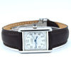 2000s Large Cartier Tank Date with Arabic Numerals Model 2414 in Silver with Deployment Clasp & Box