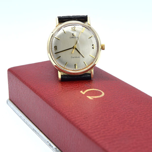 1967/68 Omega Geneve Watch in Solid 9ct Gold English Case Model 131/25016 Buckle + Box