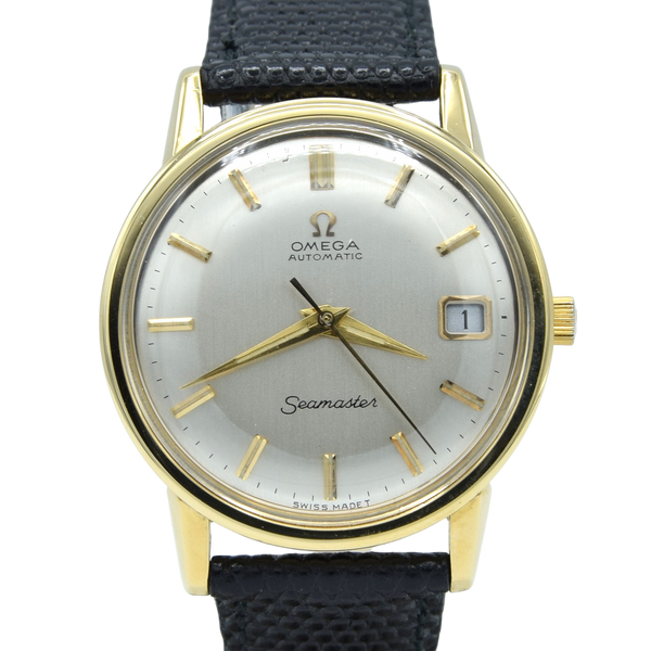 1963 Omega Automatic Seamaster Date Model 166.3020 in Solid 18ct Gold with box and booklets