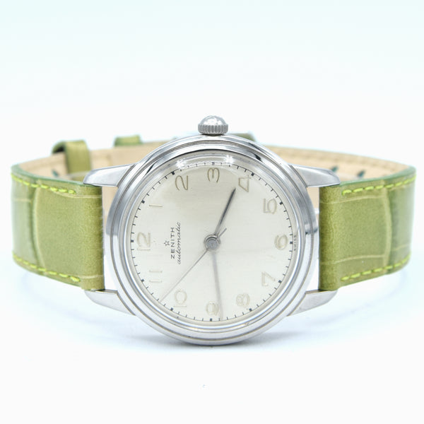 1949 Zenith steel bumper Automatic with stunning original dial in steel caliber 133