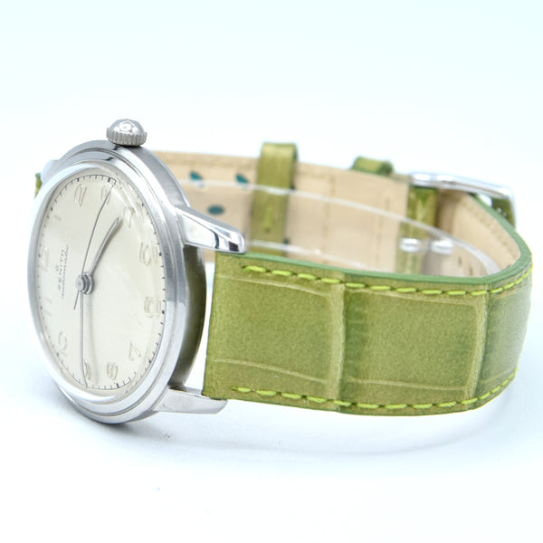 1949 Zenith steel bumper Automatic with stunning original dial in steel caliber 133
