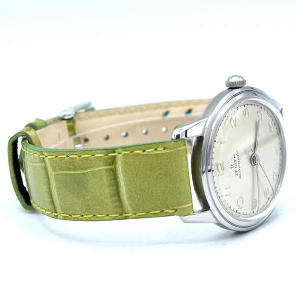 1949 Zenith steel bumper Automatic with stunning original dial in steel caliber 133